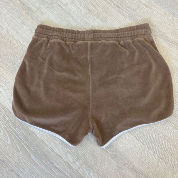 ASOS Velour Tan and White Drawstring Shorts Size Small - Picture 4 of 7